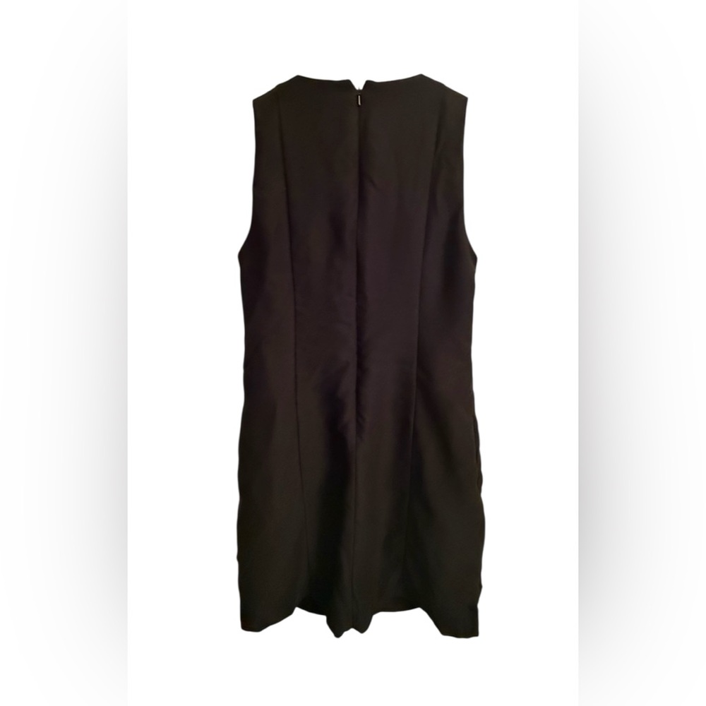 Banana Republic Women’s Black Sleeveless V-Neck Shift Dress Petite 0 Side Pocket - Picture 10 of 15